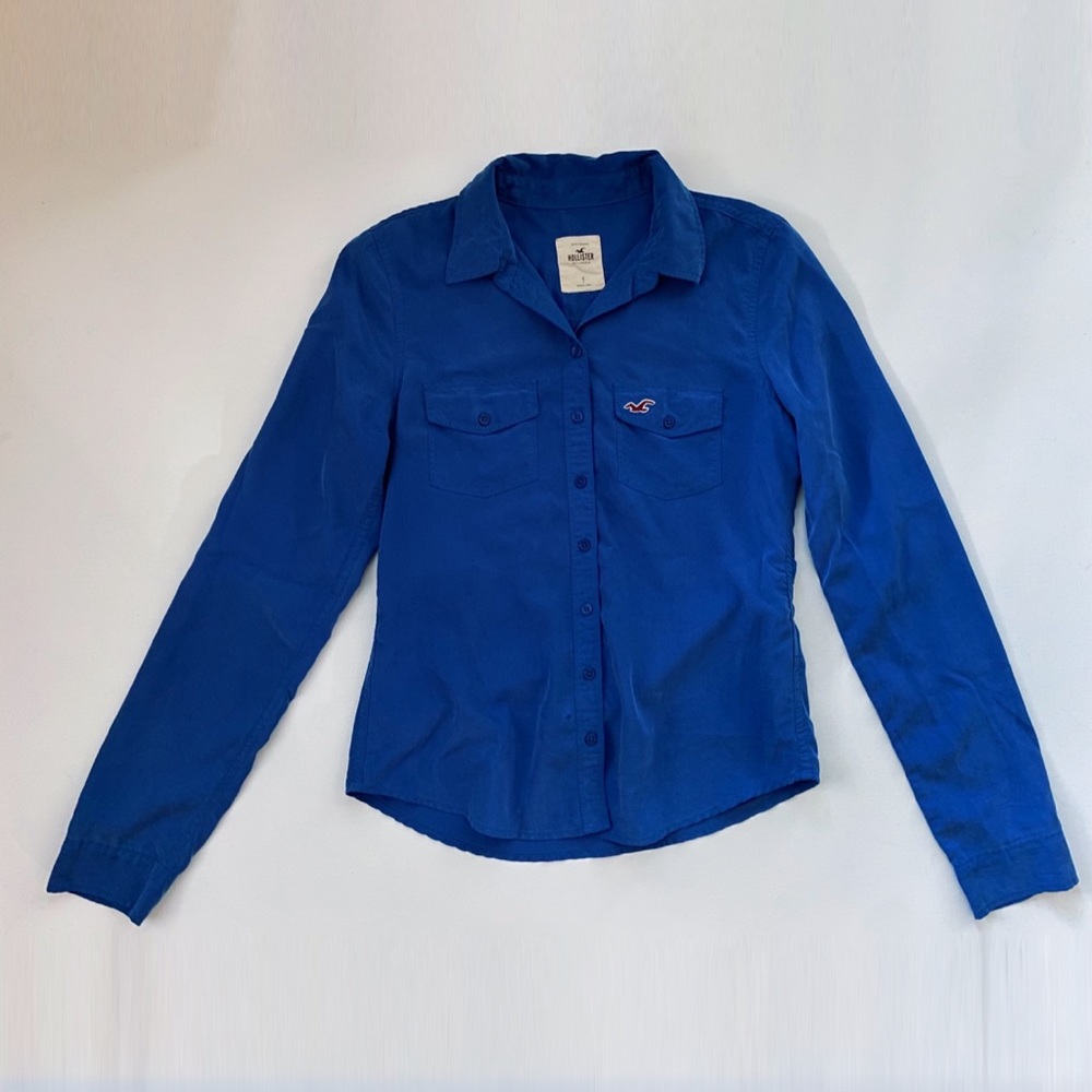 Hollister Royal Blue Modal Button Up Shirt